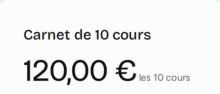 Its 10-class pack, 120 euros, paid online