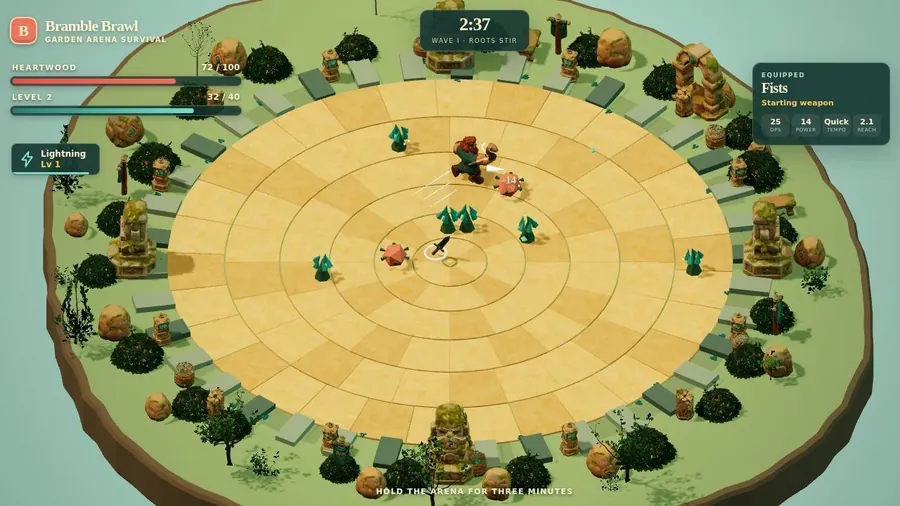 Arena brawler on a round stage