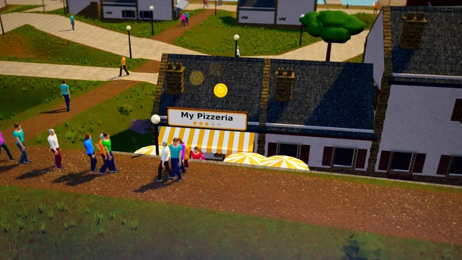 Town tycoon: a shop with a queue of customers