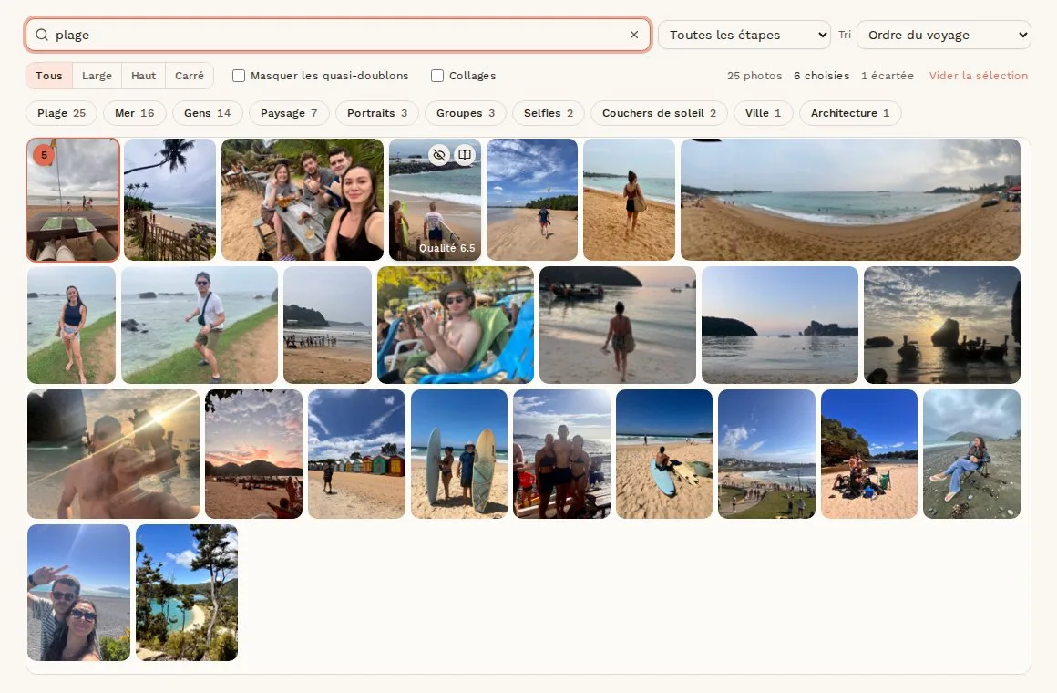 Escale photo library, searchable by place and subject