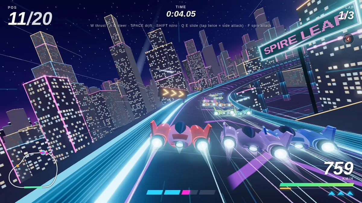 Nova Grid race, a gantry board over the track